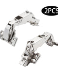 Two Pack 180 Degree Full Overlay Cabinet Hinges with Soft Close and Concealed Frameless Hydraulic Design for corner cabinets.