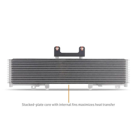 Front view of Direct Fit Transmission Cooler For Chevy Silverado And GMC Sierra 1999 2013 With Beefier Core and Expanded Front Surface Area.