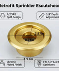 Top Shelf Fire Sprinkler Escutcheon Covers 3 4 Inch Removable Head Plates with chrome plated finish for 1/2" and 3/4" sprinklers.