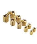 Copper Barrel Cabinet Hinges Set For Hidden Concealed Cylindrical Brass Doors, 4 Pack, Adjustable 8mm To 16mm, Soft Close Damping