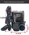 Dual Speed Rechargeable Powered Air Supplied Full Face Respirator With Long Tube Gas Mask For Paint Spraying Welding Chemicals Dust Fumes And Pesticides Industrial Grade Gear size diagram, 12.8cm x 10.6cm x 40mm