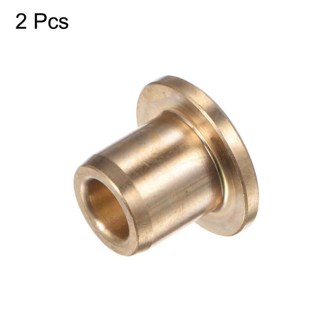 Drop In Ready Bronze Flange Bearing Sleeves Built Tough For Heavy Duty Workshop Projects Featuring Smooth Self Lubricating Operation And Bulletproof Wear Resistance For 6 Mm Shaft Daily Use, showing a bronze sleeve with flange.