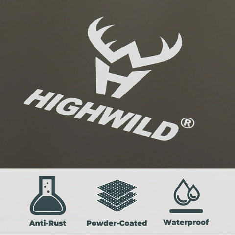 Logo on powder-coated housing of 12 Volt Digital Power Control Unit for Deer Feeder with protective features like waterproofing.