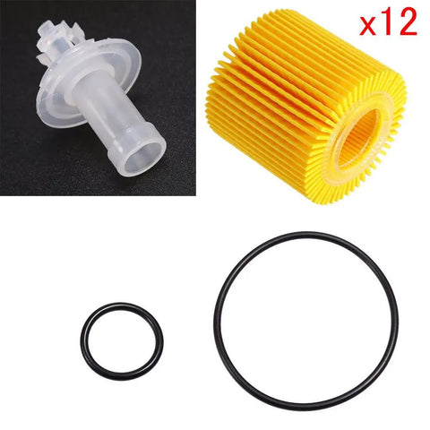 12-Pack Engine Oil Filter Set Replacement CH10358 for Toyota, Lexus, Pontiac, Scion Vehicles with filter, O-ring, drain pipe