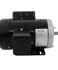 1HP 56 Frame Electric Motor 115V 230V Single Phase Farm Duty CW CCW 1725 RPM Five Eighths Inch Shaft Diameter High Torque For Equipment Ideal For Belt Sander Grinder Drill Press And Other Farm Shop Machines, side view