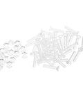Cross Head Countersunk Screw And Nut Kit With Transparent Acrylic Nuts, 100 Piece Set, screws and hex nuts
