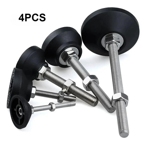 Beefy Adjustable Lathe Leg Set 40mm Diameter Threaded Leveling Feet with Swivel Base and Articulating Legs Pack of 4