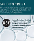 Image showing NSF certification badge highlighting standards, related to Under Sink Water Filter Replacement Cartridge for Aqua-Pure AP-DWS1000 AP-DW80/90.