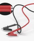 5 Pack Alligator Clip Test Leads Dual Ended Crocodile Clips With Insulated Flexible Copper Wires For Electrical Testing 10ft (3m) Length 1000V 15A Durable Rubber Insulation Pro Grade, focus keyword included, showing red and black clips with coil detail