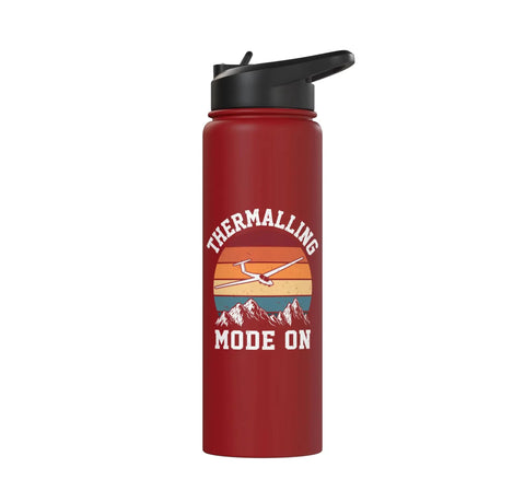Red insulated stainless steel water bottle for sailplane and glider enthusiasts hydration gear for aviation lovers on the go