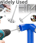 Seven Piece PVC Socket Saver Set With Stainless Steel Plumbing Fittings For Household Repairs, shown with drill use