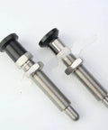 M16 Indexing Plunger Shop Grade Self Locking Reset Pin featuring a stainless steel body and aluminum knob, ideal for precise setup.
