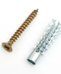 Heavy Duty Self Drilling Wall Anchor Bolts Set 200 Steel Expansion Tubes Self Tapping Screws Yellow Zinc Plated Carbon Steel For No Prep Install On Drywall Cabinets Shelves TV Mounts, close-up