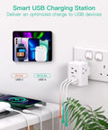 2 Pack UK Travel Plug Adapters for US to UK Type G International Plug Adapter with USB ports charging devices