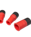 Kickass Universal Silicone Dust Collection Hose Fittings 3 Pack Adaptive Stretch Fit Vacuum Connector for Orbital Sanders Biscuit Joiners And Workshop Bench No Hassle, red silicone hose fittings.