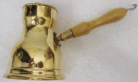 Hand Hammered Brass Copper Ibrik Coffee Pot For Turkish Greek Coffee Maker With Wooden Handle 140 Ml No 3