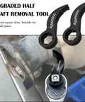 Beefy Heavy Duty Pry Bar Wrench Adaptor Head For Half Inch Ratchet, in use with 8-point square drive on auto part.
