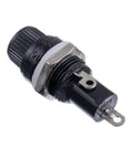 Panel Mount 5X20MM Black Screw Cap Fuse Holder Kit With 10A And 15A Quick Blow Glass Fuses, 250V 10A And 125V 15A Rated, single holder