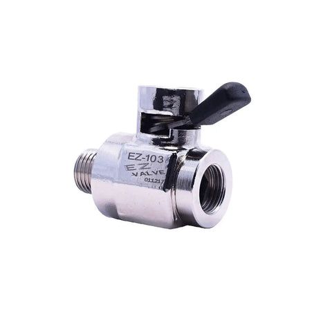 Oil Drain Valve With Removable Hose End, 12mm-1.25 Fit featuring chrome finish and lever for fast clean oil changes.