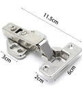 Beefy 20 Pack Carbon Steel Cabinet Hinges With Soft Close Hydraulic Dampers showcasing straight arm clip-on design and measurements