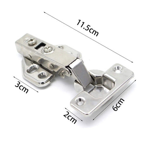 Beefy 20 Pack Carbon Steel Cabinet Hinges With Soft Close Hydraulic Dampers showcasing straight arm clip-on design and measurements