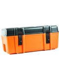 Orange cargo box with black 4 Pack Flexible Rubber Draw Latch Concealed Keeper For Cargo Boxes Coolers And Boat Compartments Secure Storage