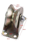 2 Inch V Type Sliding Gate Roller Set For Heavy Duty Steel Wheel Track Rail Ideal For Sliding Gates Rolling Gates Inverted Track And Industrial Machines Rail Delivers Quiet Operation Vibration Dampening Durable Steel Construction, side view