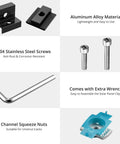 10 Piece Solar Panel Mounting Bracket Kit for Unistrut Rails Aluminum 30mm 35mm showing components like clamps and screws