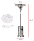Powerful 48000 BTU Outdoor Patio Heater With Wheels And Cover Propane Stainless Steel Burner Easy Ignition And Adjustable Heat