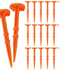 20 Pack 5 Inch Low Profile Survey Markers High Visibility Orange Yard Stakes for Patios, durable weatherproof plastic