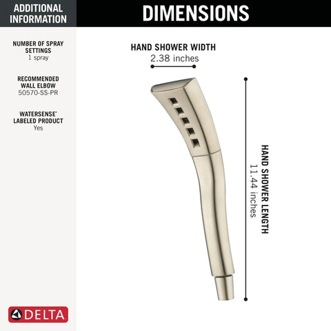 Hand Shower With H2Okinetic Technology In Stainless Finish For A Spa Like Shower Experience And Water Sense Certified With Wave Pattern Water Feel Without Using More Water Hose Arm And Flange Sold Separately Lifetime Warranty On Parts And Finish