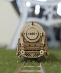 3D Model Steam Locomotive Kit With Tender For Builders And Hobbyists, Gear Driven Train Replica With Rubber Motor, Vintage Steam Era Style For DIY Railfans And Train Nerds, front view