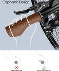 Lock On Ergonomic Bicycle Handlebar Grips With Aluminum Inner Ring 130mm long on bike handle displaying ergonomic design