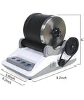 Rock Tumbler Kit With Detachable Stone Polisher And Electric Gem Grinder, showing dimensions and design.