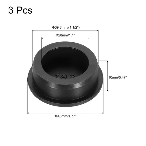 Three Piece Set T Shaped Silicone Plugs 39.3mm Diameter One And A Half Inch Round Rubber Stopper with measurements