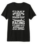 Black Boat Racer Tee for Weekend Paddlers And Dragon Boat Racing Fans with novelty quote design