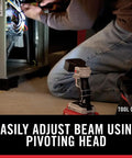 Rechargeable 20V Max LED Work Light With Pivoting Head And 120 Lumens in use on construction site with overmolded handle