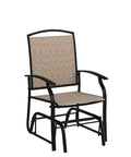 Outdoor Glider Chairs Set Of 2 With Sturdy Metal Frame And Breathable Mesh, Porch Lounge Swing Rocker, beige mesh chair