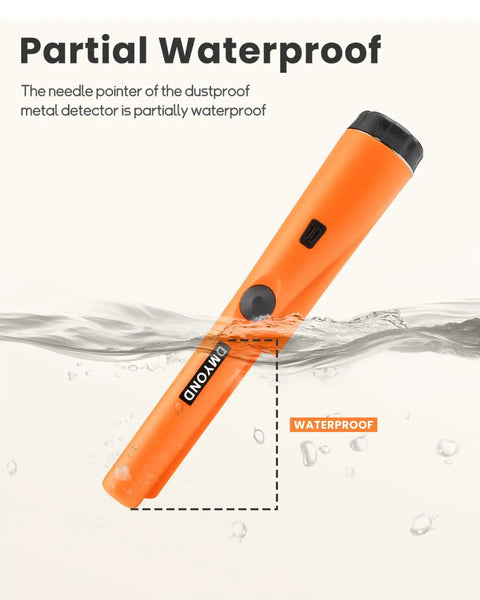 Professional Waterproof Metal Detector Pinpointer For Treasure Hunting Bullseye Accuracy Handheld Ground Probe Scans Large Areas No Sweat Operation Single Power Switch With Included 9V Battery Real Deal Finding Gear For Weekend Warriors