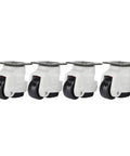 Heavy Duty Leveling Casters 4 Pack Slick Retractable Machine Wheels 1.5 Inch Nylon Aluminum Alloy, 360 swivel design