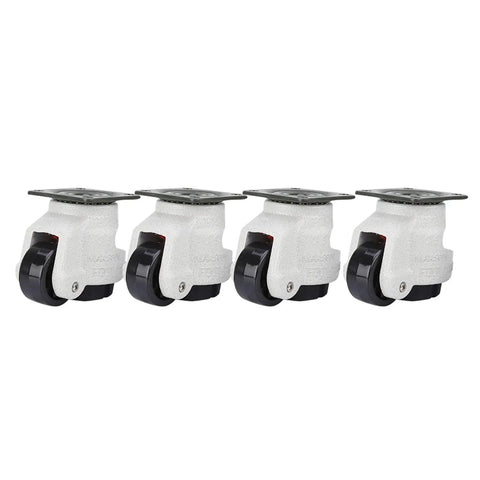 Heavy Duty Leveling Casters 4 Pack Slick Retractable Machine Wheels 1.5 Inch Nylon Aluminum Alloy, 360 swivel design
