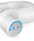 Portable AC Exhaust Vent Hose 5.1 Inch Diameter And 80 Inch Length With Counterclockwise Thread, Replacement For Cracked Or Leaking Hoses
