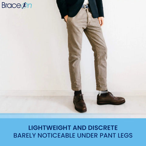 Lightweight AFO Foot Drop Brace For Men, all day comfy walking stabilizer with adjustable straps, discreet under pants