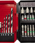 22 piece accessory kit with drill bits and screw bits for Rock Solid 18V Cordless Drill Driver With Kickass 45 Nm Torque.