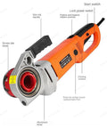 Heavy Duty Electric Pipe Threader Built Like A Tank With Pure Copper Motor, showing aluminum head and non-slip handle.