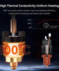 Ender 3 V3 SE KE Hotend Upgrade Kit With Ceramic Heating Block And Quick Swap Nozzle for high temperature printing efficiency diagram