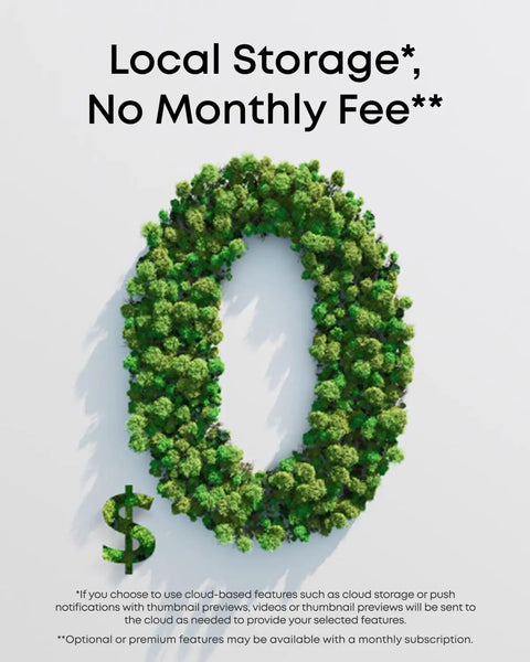 Local Storage sign made of greenery and featuring a dollar symbol underneath, promoting no monthly fees.