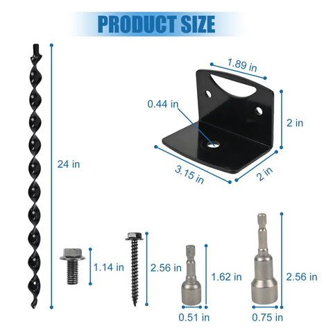 Heavy Duty Ground Anchors Screw In 24 Inch 4 Pack With Drill Adapter And Brackets Metal Shed Anchor Kit For Storage Sheds Mobile Homes Swing Sets Trampolines Tents And Dog Tie Outs No Straps