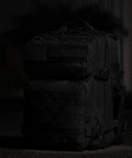 25L Tactical Gym Backpack Nightshade Edition With 1000D Waterproof Oxford Fabric, MOLLE Webbing, nighttime view