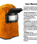 Leather Welding Hood With Flip Open Lens For Face, Head And Neck Protection, Breathable Cowhide Shield Mask, flame resistant